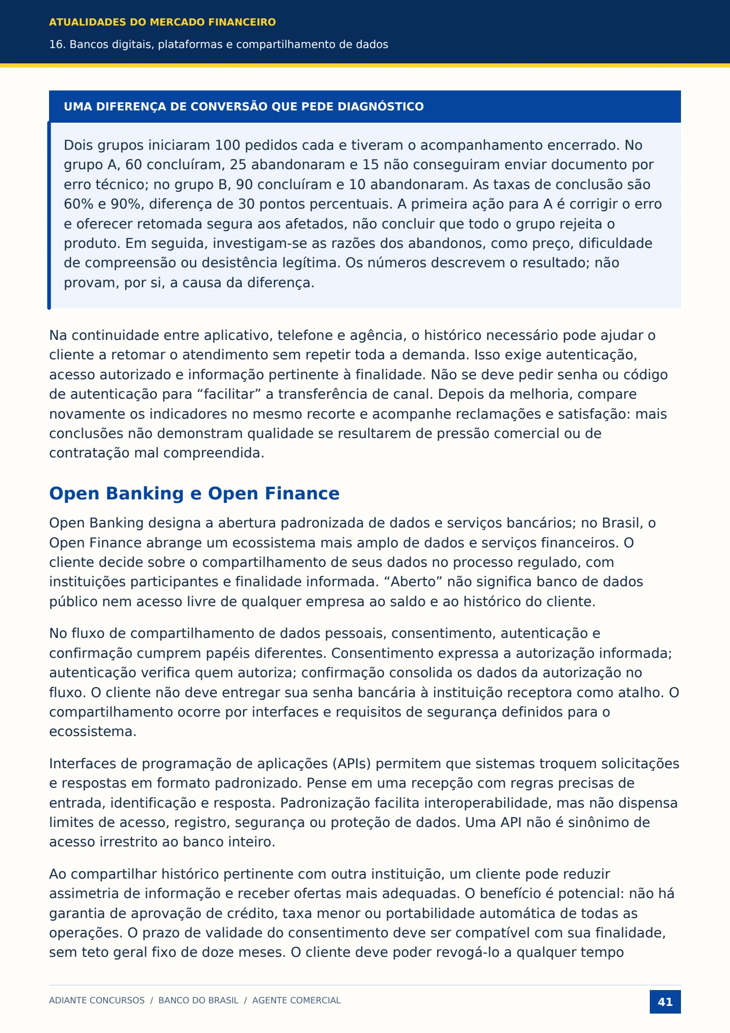 Teoria de Open Banking e Open Finance com exemplo analisado