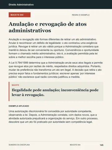 Página real do material: Anulação × revogação